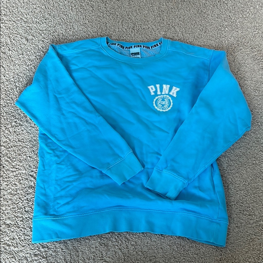 PINK Victoria's Secret Blue Crewneck Sweater
